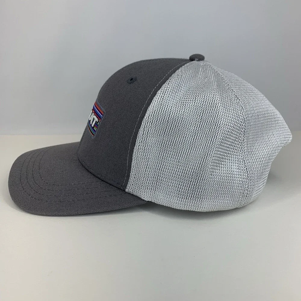ARIAT Hat Gray White Mesh Adjustable Snapback OSFM Structured Baseball Cap